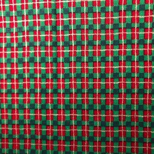 🛒 $3 Vintage Quilt Cotton Fabric Material 1/2 yard Petite Christmas Plaid 3794